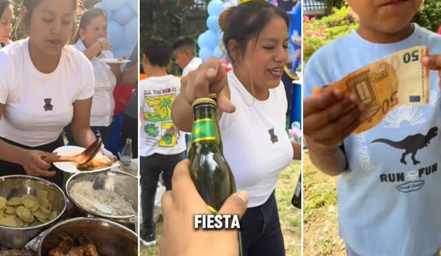 La peruana celebró a lo grande la fiesta infantil al llevar McDonalds, comida y cerveza para sus invitados. Foto: composición LR/ TikTok La peruana celebró a lo grande la fiesta infantil al llevar McDonalds, comida y cerveza para sus invitados. Foto: composición LR/ TikTok