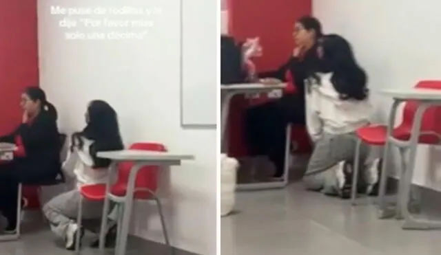 Usuarios en TikTok cuestionaron que la estudiante suplique para pasar con una nota mínima el curso. Foto: composición LR/ Tiktok Usuarios en TikTok cuestionaron que la estudiante suplique para pasar con una nota mínima el curso. Foto: composición LR/ Tiktok