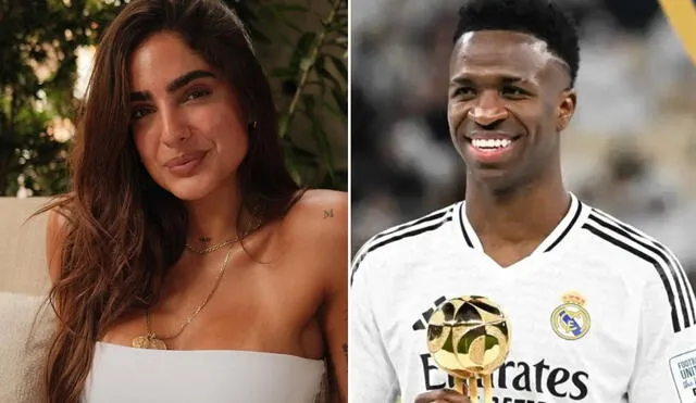 La influencer Isabella Ladera y el futbolista Vinicius Jr. están envueltos en rumores de romance. Foto: composición LR/Instagram/isabella.ladera/AFP