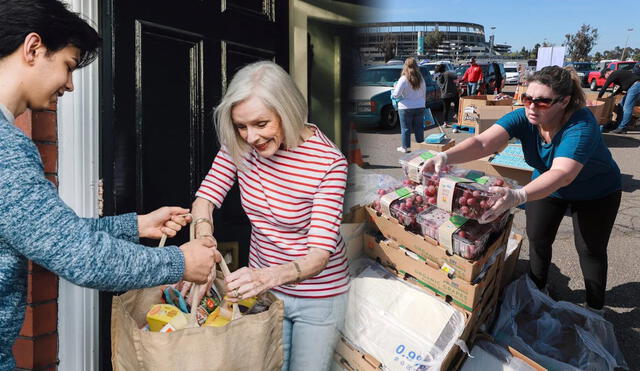En Los Ángeles, la organización Local Hearts entrega alimentos a inmigrantes que no pueden salir de sus hogares por miedo a las detenciones.