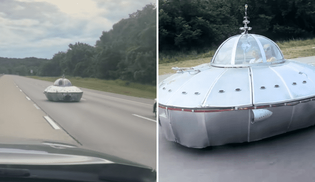 Pareja se vuelve viral por decorar su auto en forma de ovni. Pareja se vuelve viral por decorar su auto en forma de ovni.