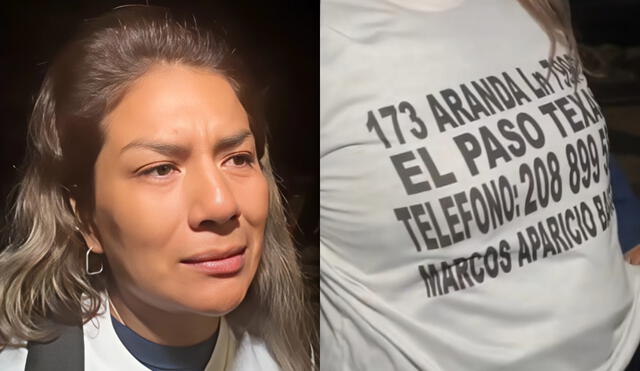 Migrante peruana cruza la frontera hacia EE.UU. con una camiseta que llevaba impresa la dirección de su destino final en Texas, como símbolo de ingenio y esperanza. Foto: Composición LR/ Tik Tok/ @oscargomeznews Migrante peruana cruza la frontera hacia EE.UU. con una camiseta que llevaba impresa la dirección de su destino final en Texas, como símbolo de ingenio y esperanza. Foto: Composición LR/ Tik Tok/ @oscargomeznews