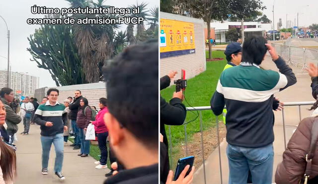El postulante llegó tarde para rendir el examen de admisión de la PUCP, pero con la ayuda de los padres pudo ingresar. El postulante llegó tarde para rendir el examen de admisión de la PUCP, pero con la ayuda de los padres pudo ingresar.