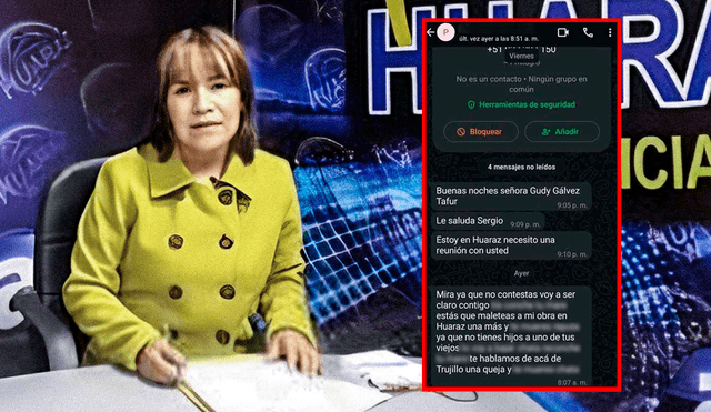 La periodista Gudelia Gálvez ha sido amenazada en Huaraz por investigar presunta corrupción en obras públicas. Foto: Difusión/ LR La periodista Gudelia Gálvez ha sido amenazada en Huaraz por investigar presunta corrupción en obras públicas. Foto: Difusión/ LR