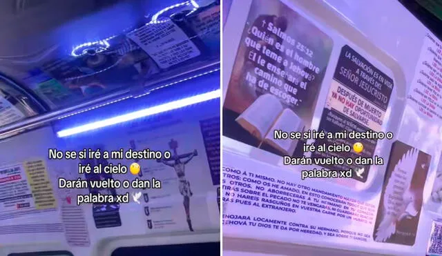 Al subir a la combi, la combi se sorprendió tras ver todos los paneles llenos de mensajes bíblicos. Al subir a la combi, la combi se sorprendió tras ver todos los paneles llenos de mensajes bíblicos.