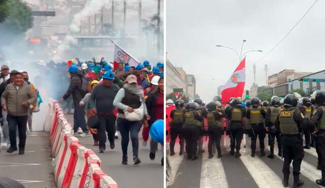 Cierran avenida Abancay por protesta de mineros Cierran avenida Abancay por protesta de mineros