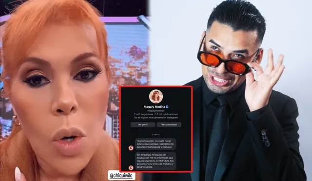 Magaly Medina se pronunció sobre el chat falso de Chiquiwilo a través de su Instagram. Foto: composición LR/difusión/Instagram/magalymedina Magaly Medina se pronunció sobre el chat falso de Chiquiwilo a través de su Instagram. Foto: composición LR/difusión/Instagram/magalymedina