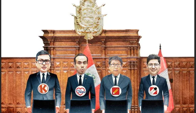La nueva Mesa Directiva que busca el oficialismo con Jerí en la presidencia, Revilla, Cerrón y López en las vicepresidencias. Composición: Ricardo Cervera / LR La nueva Mesa Directiva que busca el oficialismo con Jerí en la presidencia, Revilla, Cerrón y López en las vicepresidencias. Composición: Ricardo Cervera / LR