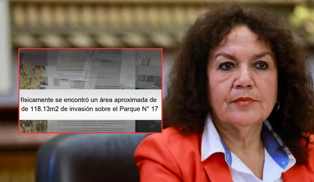 María Acuña se habría apropiado de parte del espacio público | Composición: LR. María Acuña se habría apropiado de parte del espacio público | Composición: LR.