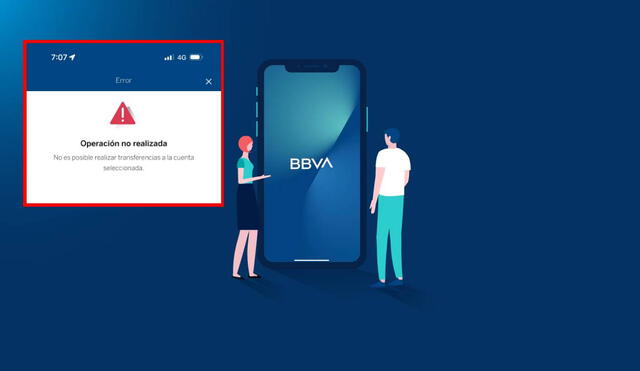 Usuarios reportan caída del app del BBVA.