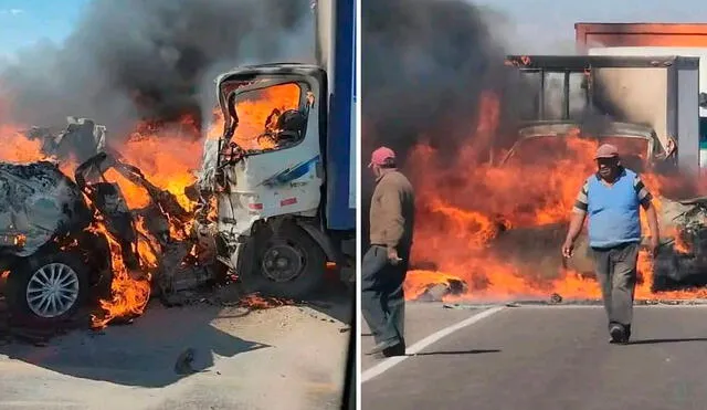 Al menos tres fallecidos fueron reportados en el violento accidente de tránsito. Foto: Composición LR/Difusión Al menos tres fallecidos fueron reportados en el violento accidente de tránsito. Foto: Composición LR/Difusión