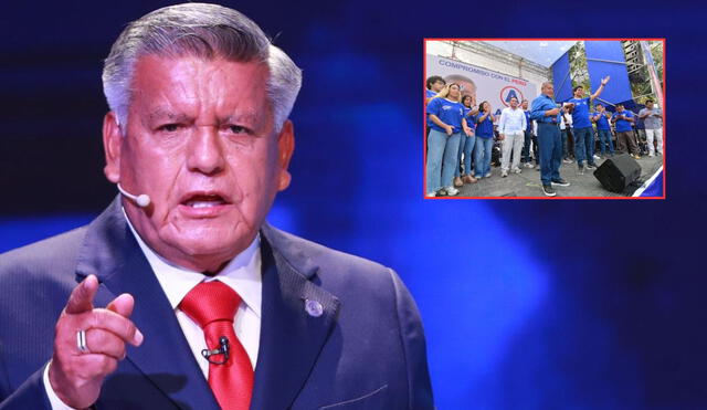 César Acuña fue captado realizando actividades proselitistas en Piura | Composición: LR. César Acuña fue captado realizando actividades proselitistas en Piura | Composición: LR.