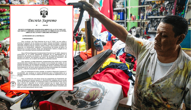 El artículo 53 prohíbe a los partidos políticos utilizar símbolos patrios, mientras que el 85 restringe su uso comercial. Foto: composición LR El artículo 53 prohíbe a los partidos políticos utilizar símbolos patrios, mientras que el 85 restringe su uso comercial. Foto: composición LR