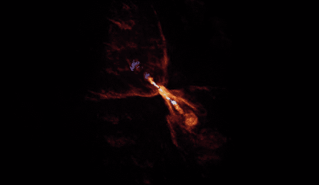 La imagen, difundida por el Observatorio Europeo Austral, muestra a HOPS-315, una estrella joven donde astrónomos detectaron el inicio de la formación planetaria. Foto: AFP La imagen, difundida por el Observatorio Europeo Austral, muestra a HOPS-315, una estrella joven donde astrónomos detectaron el inicio de la formación planetaria. Foto: AFP