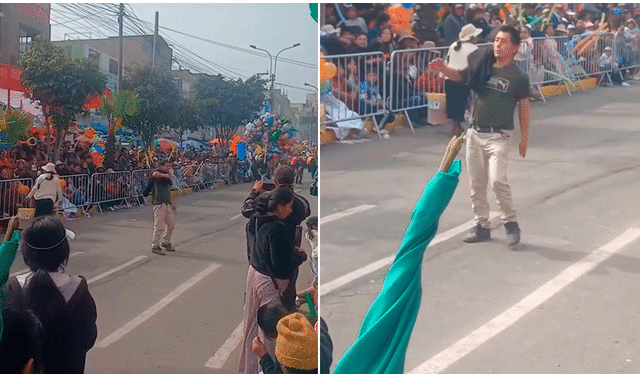 El individuo arrancó risas con su errático paso marcial hacia atrás El individuo arrancó risas con su errático paso marcial hacia atrás