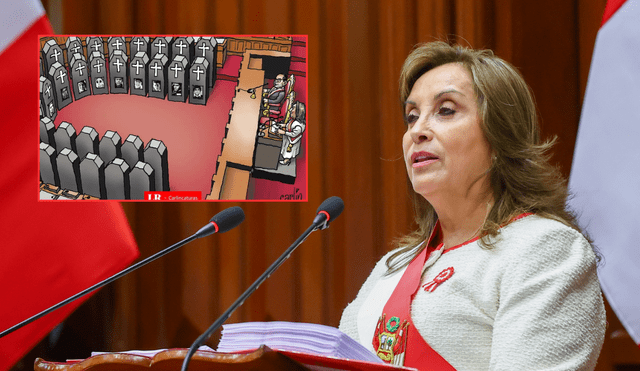 Durante su último mensaje a la nación, Dina Boluarte omitió a los asesinados durante marchas en su contra. Foto: composición LR / Presidencia Durante su último mensaje a la nación, Dina Boluarte omitió a los asesinados durante marchas en su contra. Foto: composición LR / Presidencia
