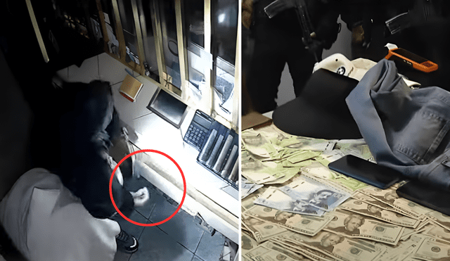 Entre parte del dinero robado y artefactos fue lo que encontró la PNP en los dos domicilios intervenidos. Foto: Composición LR/24 Horas Entre parte del dinero robado y artefactos fue lo que encontró la PNP en los dos domicilios intervenidos. Foto: Composición LR/24 Horas