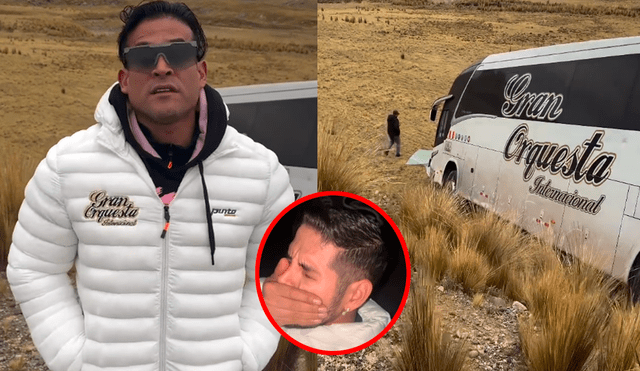 La Gran Orquesta Internacional, encabezada por Christian Domínguez, sufrió un grave accidente vehicular el 31 de julio en Cochamarca, cerca de Pasco. Fotos: Instagram.