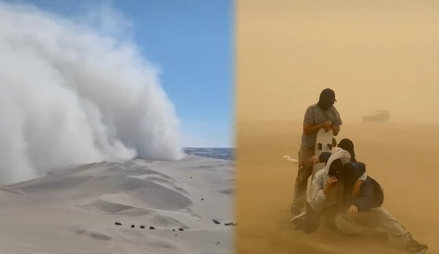 Tormenta de arena sorprende a turistas en la Huacachina, Ica Tormenta de arena sorprende a turistas en la Huacachina, Ica