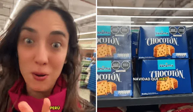 La joven argentina quedó impresionada por la cantidad de panetones que encontró en el supermercado de Perú. La joven argentina quedó impresionada por la cantidad de panetones que encontró en el supermercado de Perú.