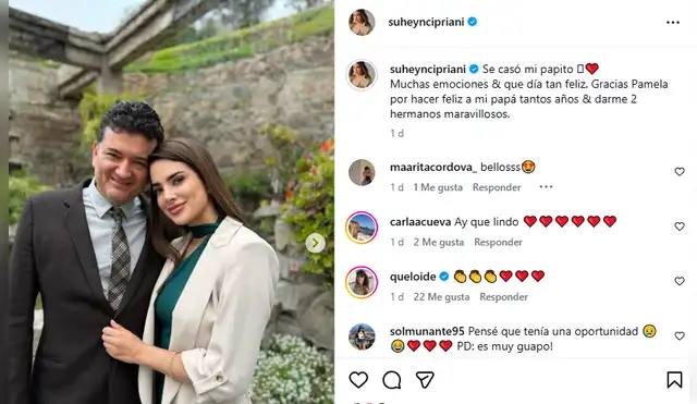 Publicación de Suhey Cipriani. Foto: Instagram   