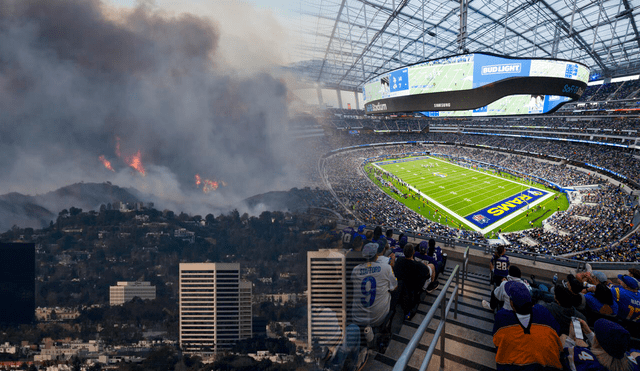 Learn how the NFL is addressing the Los Angeles wildfires, including contingency plans to relocate the Rams vs. Vikings playoff match from SoFi Stadium to ensure safety. Photo: composition LR/LA Times