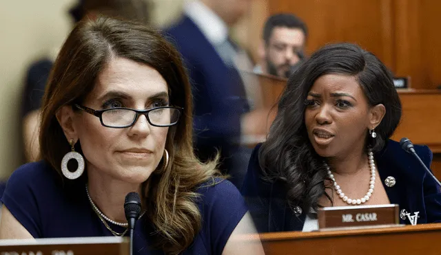 Nancy Mace and Jasmine Crockett had a heated exchange in Washington DC.  Photo: composition LR/AFP