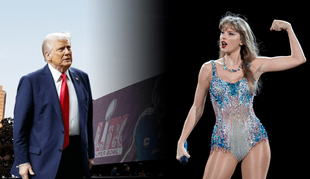 Trump vs. Swift: The Super Bowl stage sparks another confrontation. Photo: LR Composition