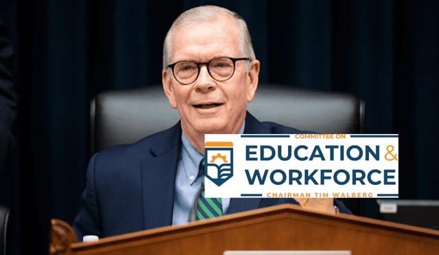 Tim Walberg participates in the hearing, where GOP planned to overhaul student loans and financial aid.Photo: GLR composition/ CNBC & Education Workforce House Tim Walberg participates in the hearing, where GOP planned to overhaul student loans and financial aid.Photo: GLR composition/ CNBC & Education Workforce House