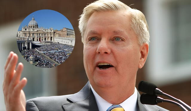 Senator Lindsey Graham jokes about a "Pope Trump" during a public appearance, sparking debate on the intersection of U.S. politics and global religious discourse. Photo: GLR News Composition/ AFP/ X Senator Lindsey Graham jokes about a "Pope Trump" during a public appearance, sparking debate on the intersection of U.S. politics and global religious discourse. Photo: GLR News Composition/ AFP/ X