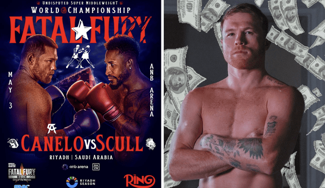 Canelo is expected to earn a million-dollar sum after fighting his rival Scull in Saudi Arabia. Photo: GLR Composition/World Boxing Association/Telediario Canelo is expected to earn a million-dollar sum after fighting his rival Scull in Saudi Arabia. Photo: GLR Composition/World Boxing Association/Telediario
