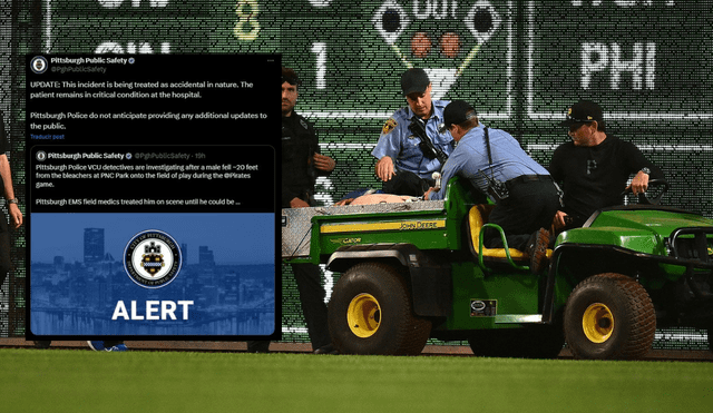 Emergency response in action as medical staff attend to the fan who fell at PNC Park during the game. Photo: GLR composition/ CNN & Pittsburg Public Safety Emergency response in action as medical staff attend to the fan who fell at PNC Park during the game. Photo: GLR composition/ CNN & Pittsburg Public Safety
