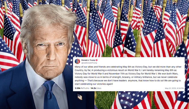 President Trump announces plans to rename Veterans Day and V-E Day, aiming to celebrate U.S. military victories in World War I and World War II. Photo: GLR composition/ Today Show, France 24 & Donald Trump's Truth Social President Trump announces plans to rename Veterans Day and V-E Day, aiming to celebrate U.S. military victories in World War I and World War II. Photo: GLR composition/ Today Show, France 24 & Donald Trump's Truth Social