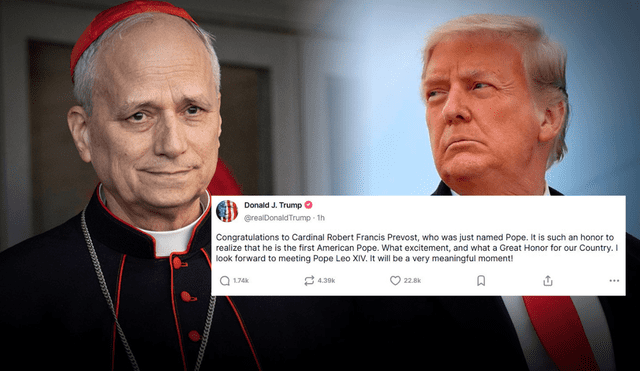 Donald Trump congratulates Pope Leo XIV. Photo: LR composition/El Nacional, Ultima Hora & Donald Trump Donald Trump congratulates Pope Leo XIV. Photo: LR composition/El Nacional, Ultima Hora & Donald Trump