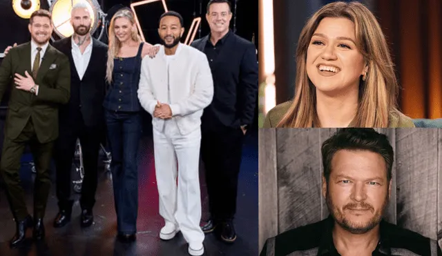 Kelly Clarkson and Blake Shelton will be back for "The Voice" season 27 finale. Photo: GLR composition/ Yahoo! Entertainment, abc & Country evolution Kelly Clarkson and Blake Shelton will be back for "The Voice" season 27 finale. Photo: GLR composition/ Yahoo! Entertainment, abc & Country evolution