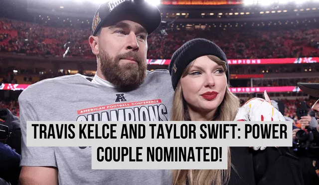 Travis Kelce and Taylor Swift have their first public appearence and score big award nominations. Photo: GLR composition/ Glamour Mexico Travis Kelce and Taylor Swift have their first public appearence and score big award nominations. Photo: GLR composition/ Glamour Mexico