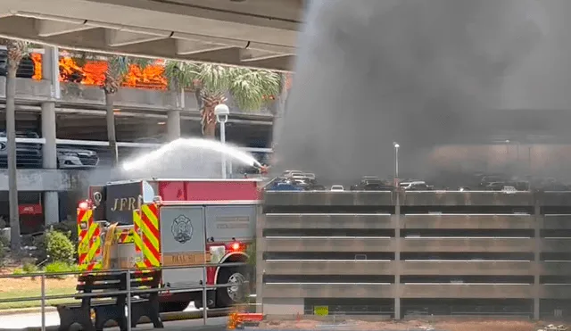 Authorities cannot confirm what caused the fire in the Jacksonville Airport in Florida. Photo: GLR composition/Fox News/AFP