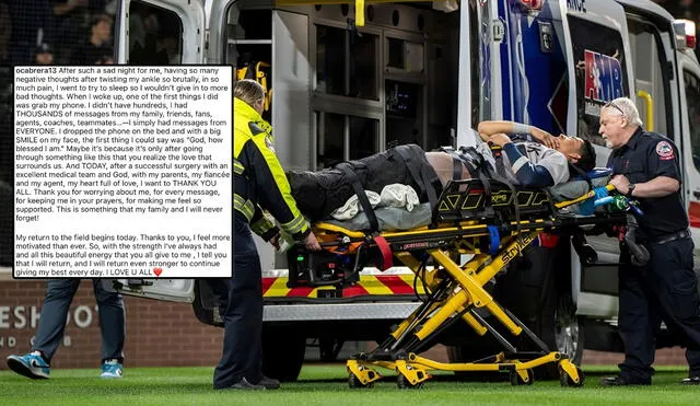 Oswaldo Cabrera shares hopeful message on social media following successful ankle surgery. Photo: GLR News Composition/ X Oswaldo Cabrera shares hopeful message on social media following successful ankle surgery. Photo: GLR News Composition/ X