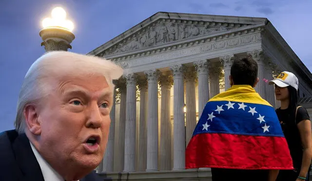 President Donald Trump faces a legal setback as the U.S. Supreme Court blocks his administration’s attempt to deport Venezuelan migrants under the Alien Enemies Act, citing due process violations. Photo: GLR News Composition/ EFE/POLITICO/ X