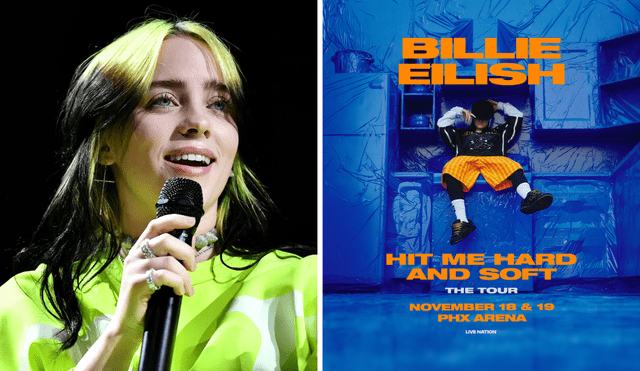Billie Eilish announces new dates for her "Hit Me Hard and Soft" world tour. Photo: GLR Composition/Britannica/PHX Arena Billie Eilish announces new dates for her "Hit Me Hard and Soft" world tour. Photo: GLR Composition/Britannica/PHX Arena