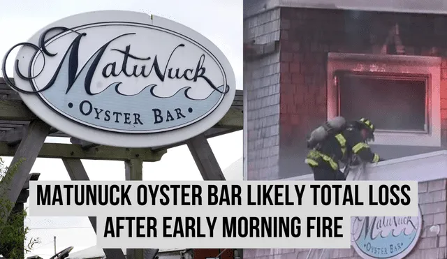 It took almost 35 firefighters to control the fire. Photo: GLR composition/ Providence Journal & WJAR