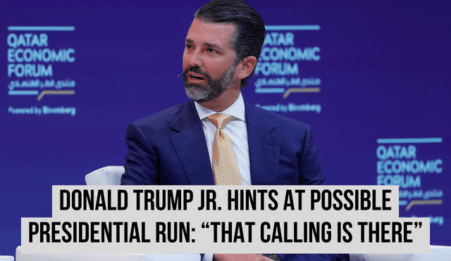 Donald Trump's son may be running for president soon. Photo: GLR composition/ Karim JAAFAR / AFP