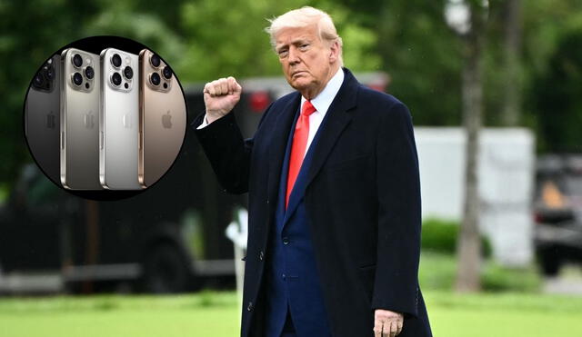 Trump raises pressure on Apple with threat of 25% tariff on foreign-made iPhones. Photo: GLR News Composition/ AFP/ X
