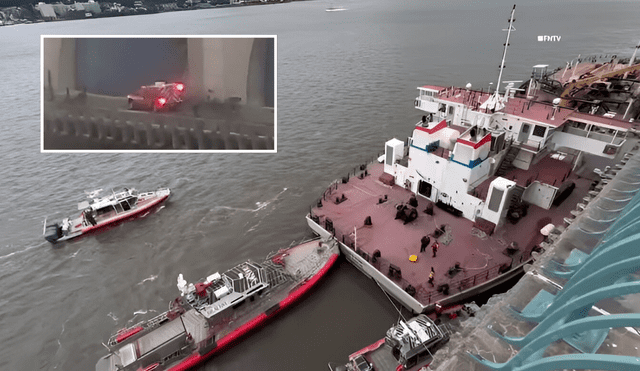 A boat explosion leaves one dead and two injured in the Hudson River near the North River Wastewater Treatment Plant. Photo: GLR Composition/X Global Update - X/Yahoo A boat explosion leaves one dead and two injured in the Hudson River near the North River Wastewater Treatment Plant. Photo: GLR Composition/X Global Update - X/Yahoo