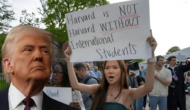Harvard University becomes the center of a legal battle as a judge stops the Trump administration’s ban on international students. Photo: GLR News Composition/AFP/EFE