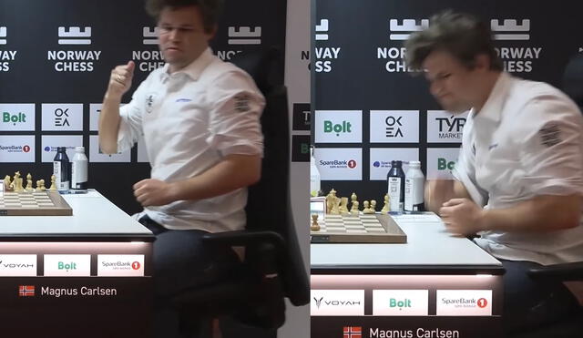 Magnus Carlsen, top-1 chess player of the world, withdraw violently the match against Gukesh. Photo: GLR Composition / Youtube/Norway Chess