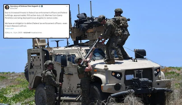 Marines from Camp Pendleton deploy to Los Angeles as federal response intensifies against anti-ICE unrest and threats to federal officers. Photo: GLR News Composition/ AFP/ X Marines from Camp Pendleton deploy to Los Angeles as federal response intensifies against anti-ICE unrest and threats to federal officers. Photo: GLR News Composition/ AFP/ X