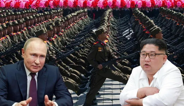 Kim Jong-un and Vladimir Putin reinforce ties as North Korea pledges support for Russia in the Ukraine war. Photo: GLR News Composition/ AFP Kim Jong-un and Vladimir Putin reinforce ties as North Korea pledges support for Russia in the Ukraine war. Photo: GLR News Composition/ AFP