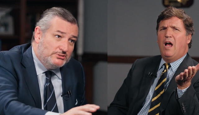 The Senator was invated to the Tucker Carlson's Show to talked about U.S. intervention on the middle-east war. Photo: GRL Compsition / TCN The Senator was invated to the Tucker Carlson's Show to talked about U.S. intervention on the middle-east war. Photo: GRL Compsition / TCN