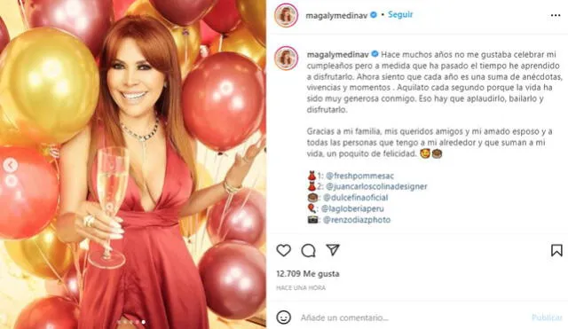 Magaly Medina reflexiona al llegar a los 59 años. Foto: Magaly Medina/Instagram